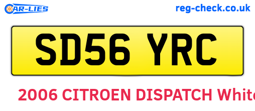 SD56YRC are the vehicle registration plates.