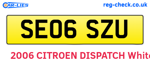 SE06SZU are the vehicle registration plates.