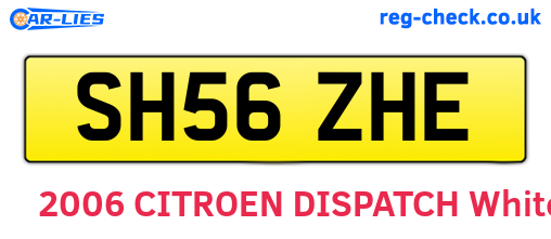 SH56ZHE are the vehicle registration plates.