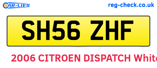 SH56ZHF are the vehicle registration plates.