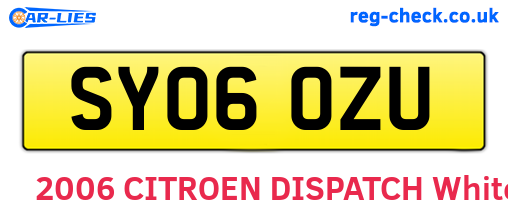 SY06OZU are the vehicle registration plates.