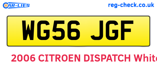 WG56JGF are the vehicle registration plates.