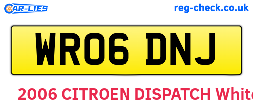 WR06DNJ are the vehicle registration plates.