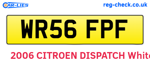 WR56FPF are the vehicle registration plates.