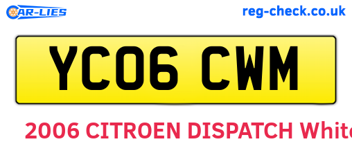 YC06CWM are the vehicle registration plates.