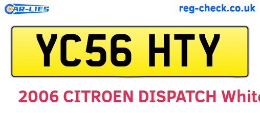 YC56HTY are the vehicle registration plates.