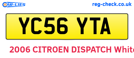 YC56YTA are the vehicle registration plates.