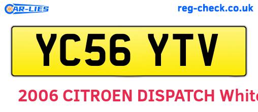 YC56YTV are the vehicle registration plates.