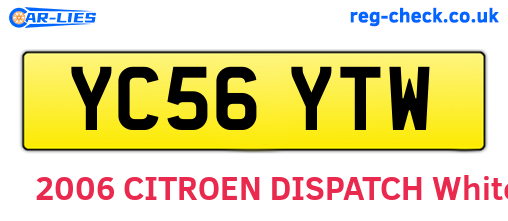YC56YTW are the vehicle registration plates.