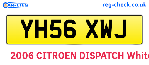 YH56XWJ are the vehicle registration plates.