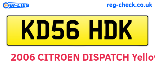 KD56HDK are the vehicle registration plates.
