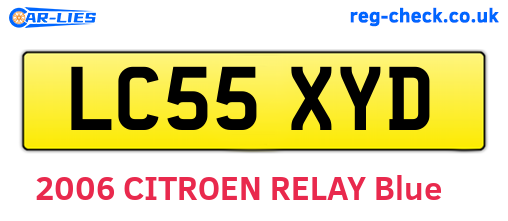 LC55XYD are the vehicle registration plates.