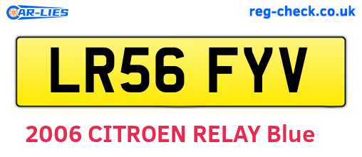 LR56FYV are the vehicle registration plates.