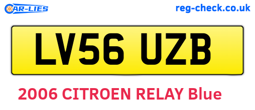 LV56UZB are the vehicle registration plates.