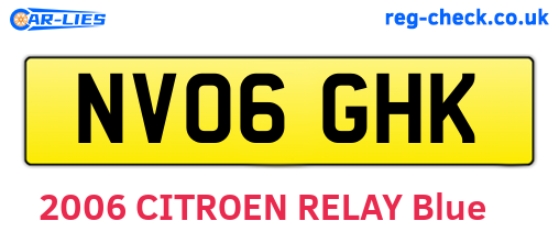 NV06GHK are the vehicle registration plates.