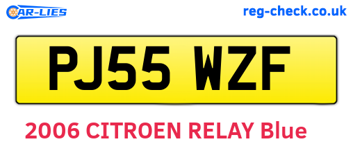 PJ55WZF are the vehicle registration plates.