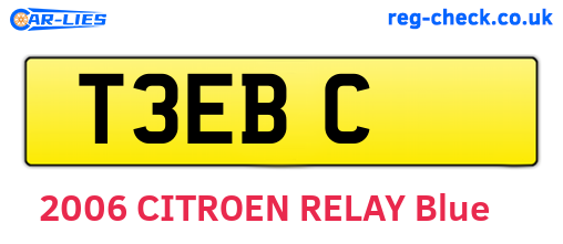 T3EBC are the vehicle registration plates.