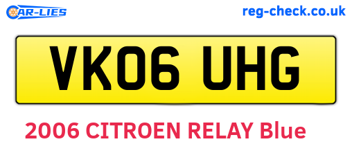 VK06UHG are the vehicle registration plates.
