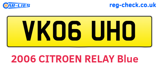 VK06UHO are the vehicle registration plates.