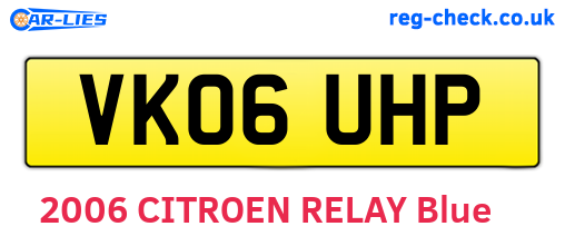 VK06UHP are the vehicle registration plates.
