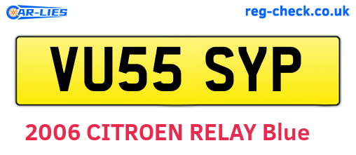 VU55SYP are the vehicle registration plates.