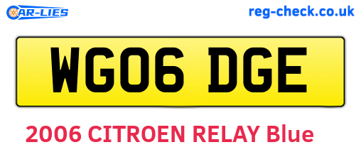 WG06DGE are the vehicle registration plates.