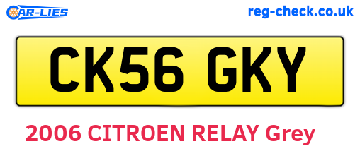 CK56GKY are the vehicle registration plates.