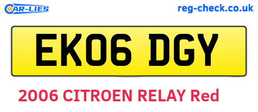 EK06DGY are the vehicle registration plates.