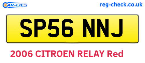 SP56NNJ are the vehicle registration plates.