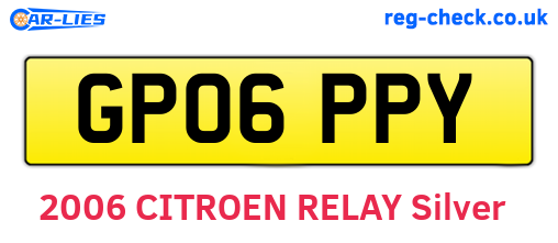 GP06PPY are the vehicle registration plates.
