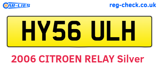 HY56ULH are the vehicle registration plates.