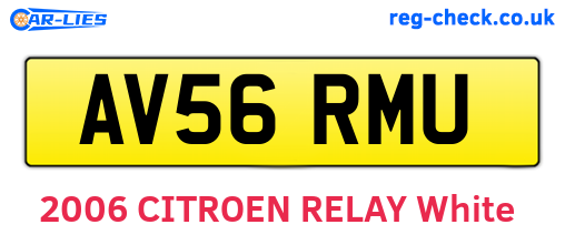 AV56RMU are the vehicle registration plates.