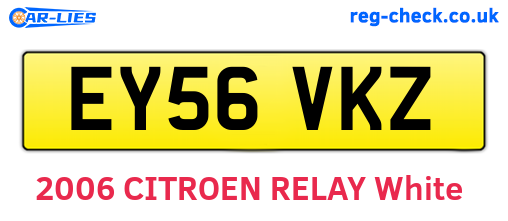 EY56VKZ are the vehicle registration plates.