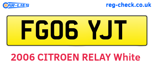 FG06YJT are the vehicle registration plates.