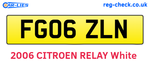 FG06ZLN are the vehicle registration plates.
