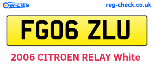 FG06ZLU are the vehicle registration plates.