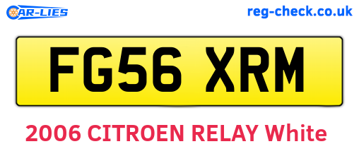 FG56XRM are the vehicle registration plates.