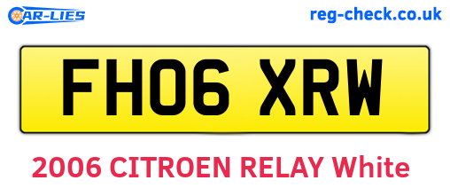 FH06XRW are the vehicle registration plates.