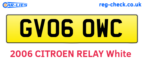 GV06OWC are the vehicle registration plates.