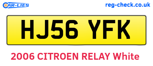 HJ56YFK are the vehicle registration plates.