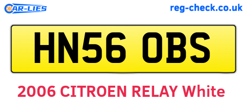 HN56OBS are the vehicle registration plates.