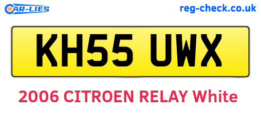 KH55UWX are the vehicle registration plates.