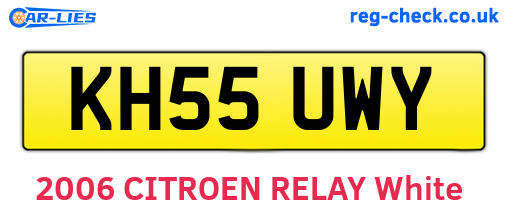 KH55UWY are the vehicle registration plates.