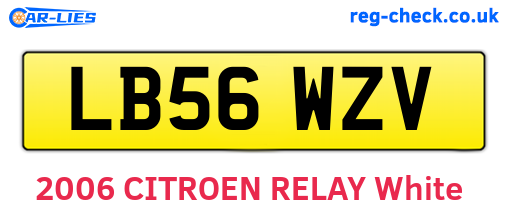 LB56WZV are the vehicle registration plates.