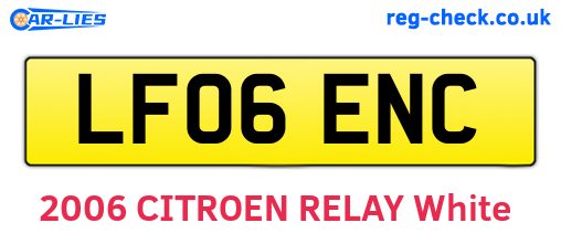 LF06ENC are the vehicle registration plates.