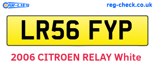 LR56FYP are the vehicle registration plates.