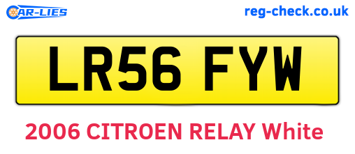 LR56FYW are the vehicle registration plates.