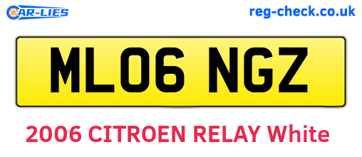 ML06NGZ are the vehicle registration plates.