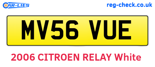 MV56VUE are the vehicle registration plates.