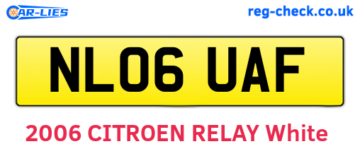 NL06UAF are the vehicle registration plates.